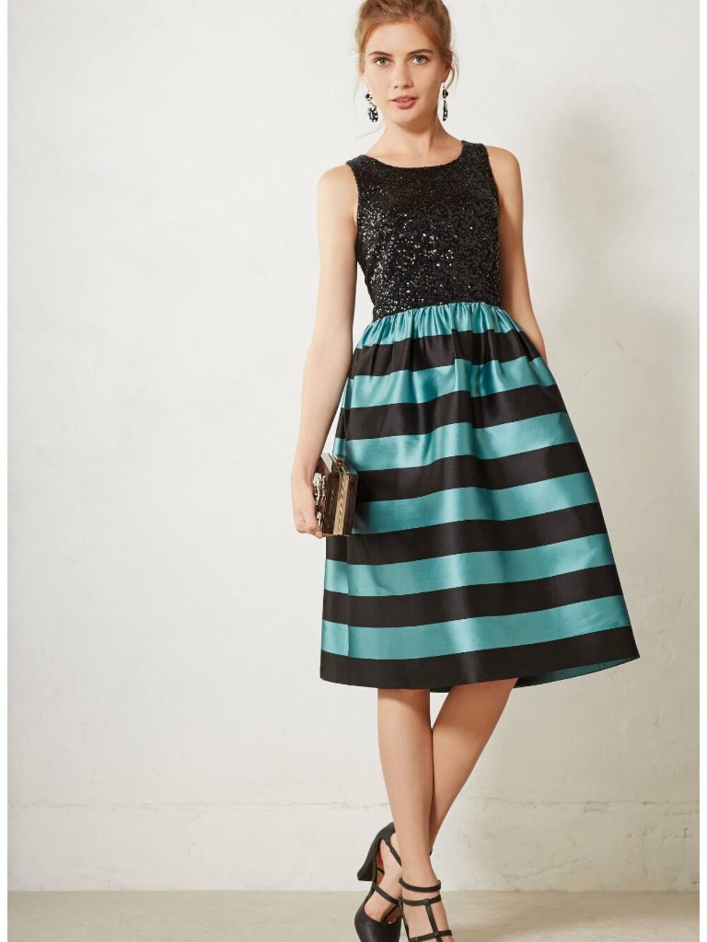 Leifsdottir "Starlit Stripes" Party Dress, Anthropologie